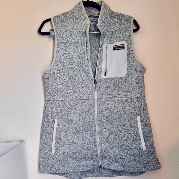 L.L. Bean Women’s MountainFleece Vest Gray Size M Regular Full Zip Pocketed - Picture 6 of 9
